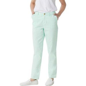 NWT DENIM & CO. EASYWEAR TWILL FULL LENGTH PANTS LIGHT MINT GREEN 2
